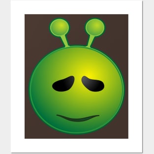 Funny Alien Monster ET Extraterrestrial Martian Green Man Emoji for Women, Men and Kids 16 Posters and Art